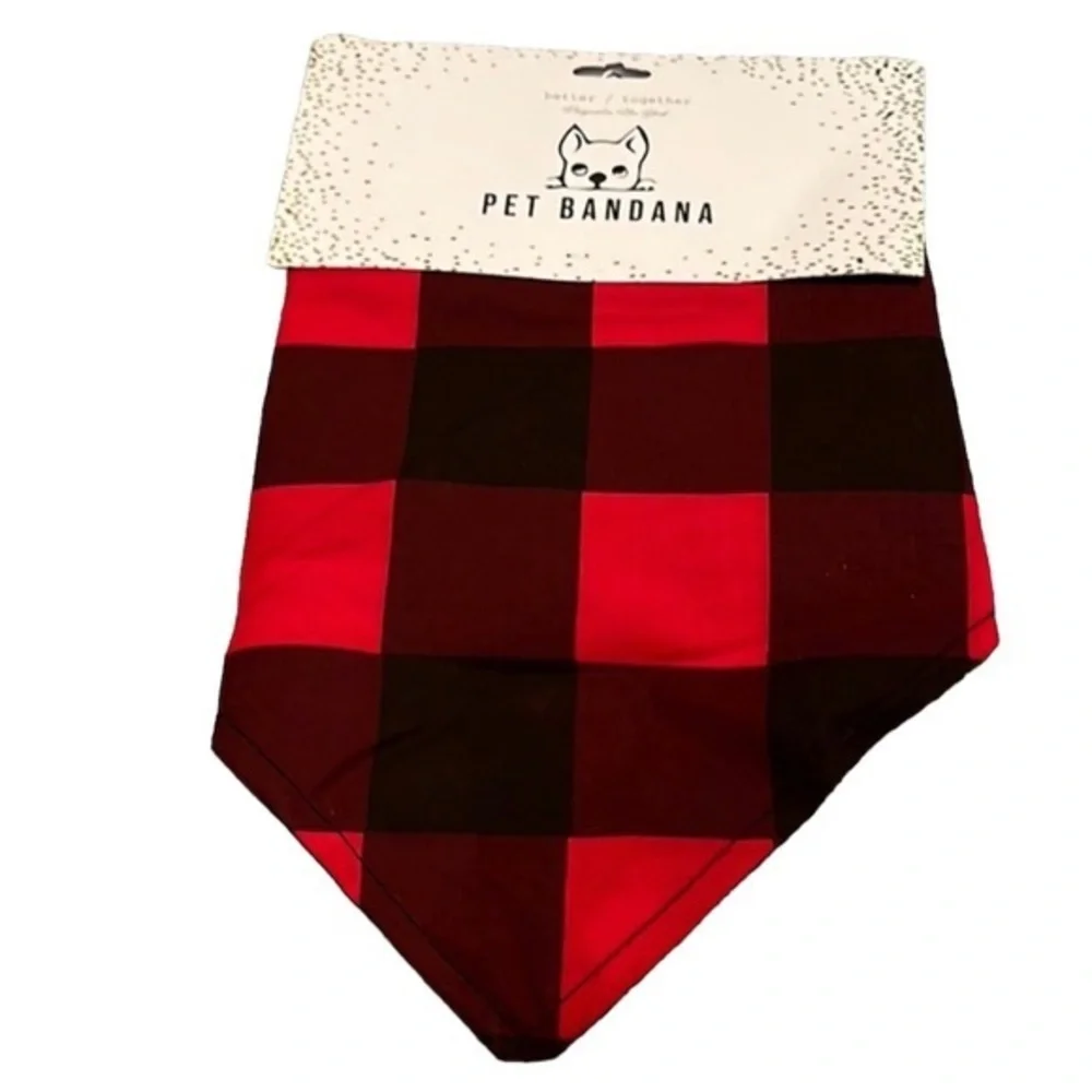 NWT Buffalo Plaid Buffalo Check Ted and Black Pet Bandana Dog or Cat